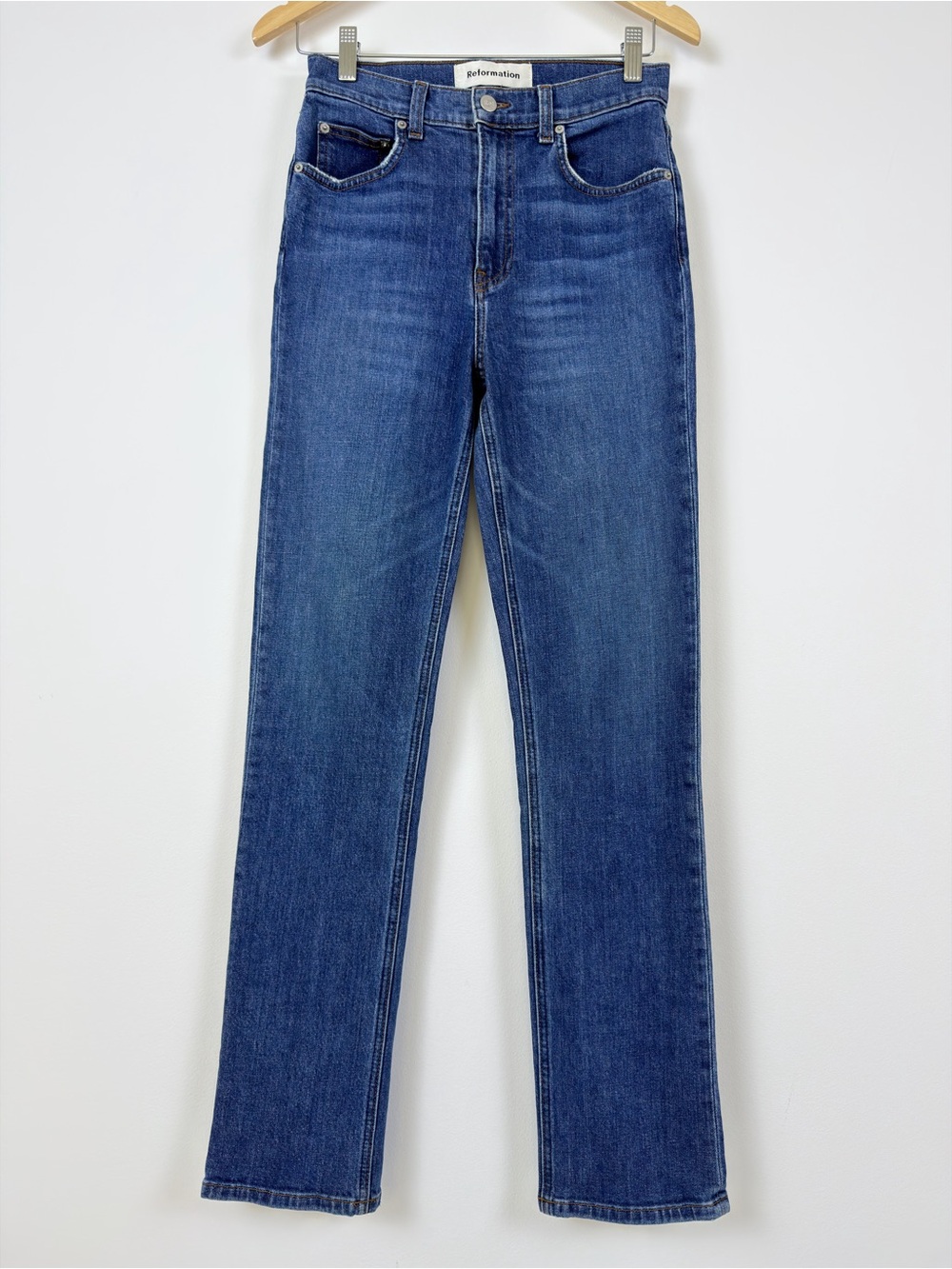 Reformation Liza High Straight Jean Kasai Wash Made In USA Size 26
